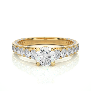 Bridge Setting With Accent Wedding Ring yellow gold