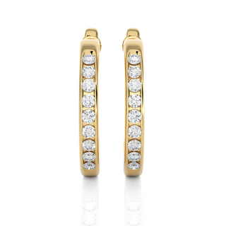 1ct C-Hoop Moissanite Earrings in White Gold