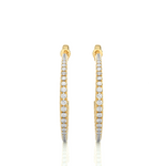 Load image into Gallery viewer, 0.5 Carat Round Moissanite Push Back C Hoop Earrings In White Gold