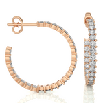Load image into Gallery viewer, C-Hoop Surface Prong Moissanite Earrings rose gold