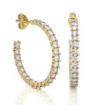 Load image into Gallery viewer, C-Hoop Surface Prong Moissanite Earrings yellow gold