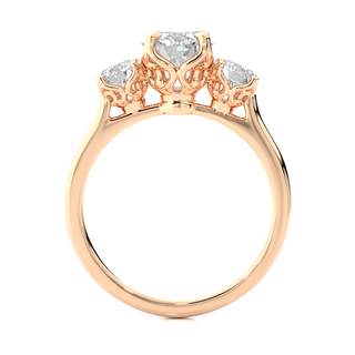 Center Claw Prong Round Stone Moissanite Ring rose gold