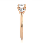 Load image into Gallery viewer, Center Claw Prong Round Stone Moissanite Ring rose gold