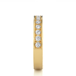 Load image into Gallery viewer, 0.5 Ct Moissanite Bead Bright Setting Wedding Band In Yellow Gold