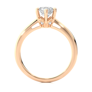 1.50 Ct Decorative Six Prong Moissanite Engagement Ring in Rose Gold