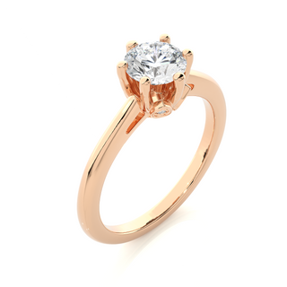 1.50 Ct Decorative Six Prong Moissanite Engagement Ring in Rose Gold