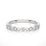 Load image into Gallery viewer, 0.5 Carat Five Stone Round Moissanite Wedding Band In White Gold