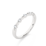 Load image into Gallery viewer, 0.5 Carat Five Stone Round Moissanite Wedding Band In Silver