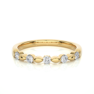 Five Round Stone Moissanite Engagement Ring yellow gold