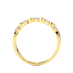 Load image into Gallery viewer, 0.5 Carat Five Stone Round Moissanite Wedding Band In Yellow Gold