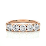 Load image into Gallery viewer, 1 Carat Shared Prong Five Stone Moissanite Ring in Yellow Gold