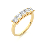 Load image into Gallery viewer, 0.50 Ct Five Stone Round Moissanite Wedding Band In Yellow Gold