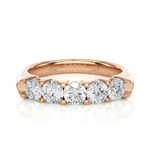 Load image into Gallery viewer, 1 Carat Shared Prong Five Stone Moissanite Ring in Rose Gold