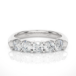 Load image into Gallery viewer, 1 Carat Shared Prong Five Stone Moissanite Ring in White Gold