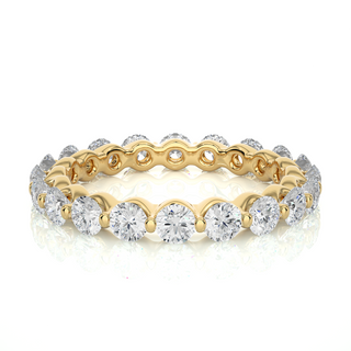 Floating Moissanite Wedding Ring For Women yellow gold