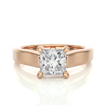 Load image into Gallery viewer, 1 Carat Princess Cut Moissanite Solitaire Engagement Ring In Yellow Gold