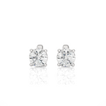 Load image into Gallery viewer, Four Prong Round stone Moissanite Earrings silver