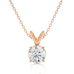 Load image into Gallery viewer, Four prond Round Moissanite Pendant rose gold