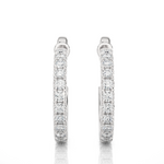 Load image into Gallery viewer, 1 Carat French V-Split Moissanite Hoop Earrings In White Gold