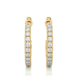Load image into Gallery viewer, 1 Carat French V-Split Moissanite Hoop Earrings In White Gold