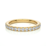 Load image into Gallery viewer, Half Pave Bridal Moissanite Band yellow gold