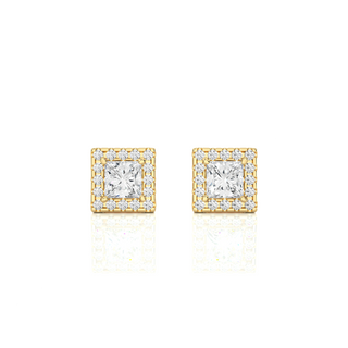 1.4 Ct Moissanite Princess Cut Stud Earrings in White Gold
