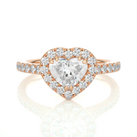 Load image into Gallery viewer, 1.50 Carat Heart Shape Moissanite Halo Engagement Ring In Silver