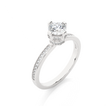 Load image into Gallery viewer, Hidden Halo Solitaire Moissanite Women's Ring white gold