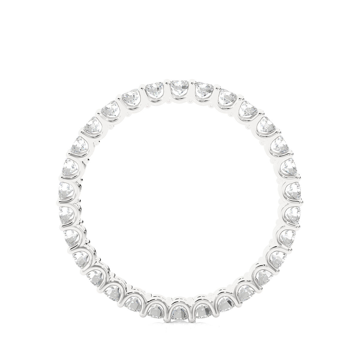 Infinty round shape moissanite ring silver