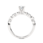 Load image into Gallery viewer, Leaf Design with Five Round Stone Moissanite Ring white gold