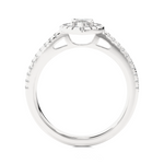 Load image into Gallery viewer, Marquise Halo with Frech V-Split Moissanite Ring silver