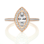 Load image into Gallery viewer, 1.50 Ct Marquise Cut Moissanite Halo Engagement Ring In White Gold