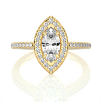 Load image into Gallery viewer, 1.50 Ct Marquise Cut Moissanite Halo Engagement Ring In White Gold