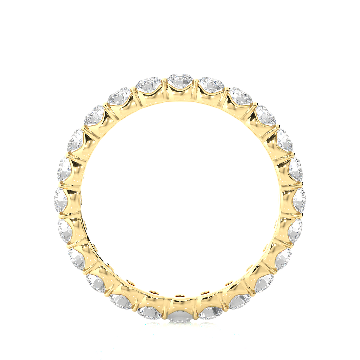 Moissanite bar setting wedding ring yellow gold
