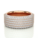 Load image into Gallery viewer, 2 Carat Moissanite Micro Pave Wedding Band In Yellow Gold