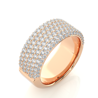 2ct Moissanite Micro Pave Wedding Band in Rose Gold