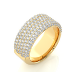 Load image into Gallery viewer, 2 Carat Moissanite Micro Pave Wedding Band In Yellow Gold