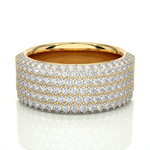 Load image into Gallery viewer, 2 Carat Moissanite Micro Pave Wedding Band In Yellow Gold