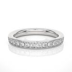 Load image into Gallery viewer, 0.5 Ct Moissanite Bead Bright Setting Wedding Band In White Gold