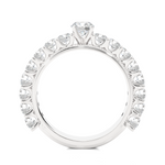 Load image into Gallery viewer, Moissanite Round Stone with Beads Engagement Ring white gold
