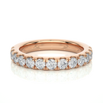 Load image into Gallery viewer, 1 Ct Moissanite V-Split Half Eternity Band In Rose Gold