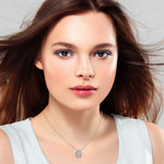 Load image into Gallery viewer, 1 Ct Pear Shaped Moissanite Halo Pendant In White Gold