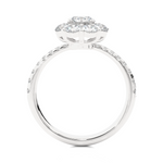 Load image into Gallery viewer, Pinched Shank Flower Design Moissnaite Ring white gold