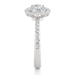 Load image into Gallery viewer, Pinched Shank Flower Design Moissnaite Ring white gold