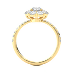 Load image into Gallery viewer, Pinched Shank Flower Design Moissnaite Ring yellow gold
