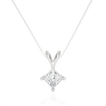 Load image into Gallery viewer, 0.5 Carat Princess Shaped Moissanite Solitaire Pendant in Yellow Gold