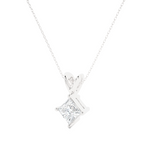 Load image into Gallery viewer, 0.5 Carat Princess Cut Moissanite Solitaire Pendant in White Gold