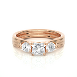 Load image into Gallery viewer, 1 Carat Princess And Round Cut Moissanite Three Stone Ring In Silver
