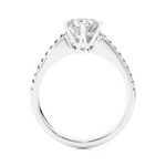 Load image into Gallery viewer, Round Cut Stone with Six Prong Moissanite Ring white gold