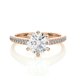 Load image into Gallery viewer, 1.50 Ct Round Cut Moissanite Six Prong Engagement Ring In White Gold
